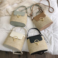 Small Straw Bucket Crossbody Bags