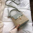 Small Straw Bucket Crossbody Bags