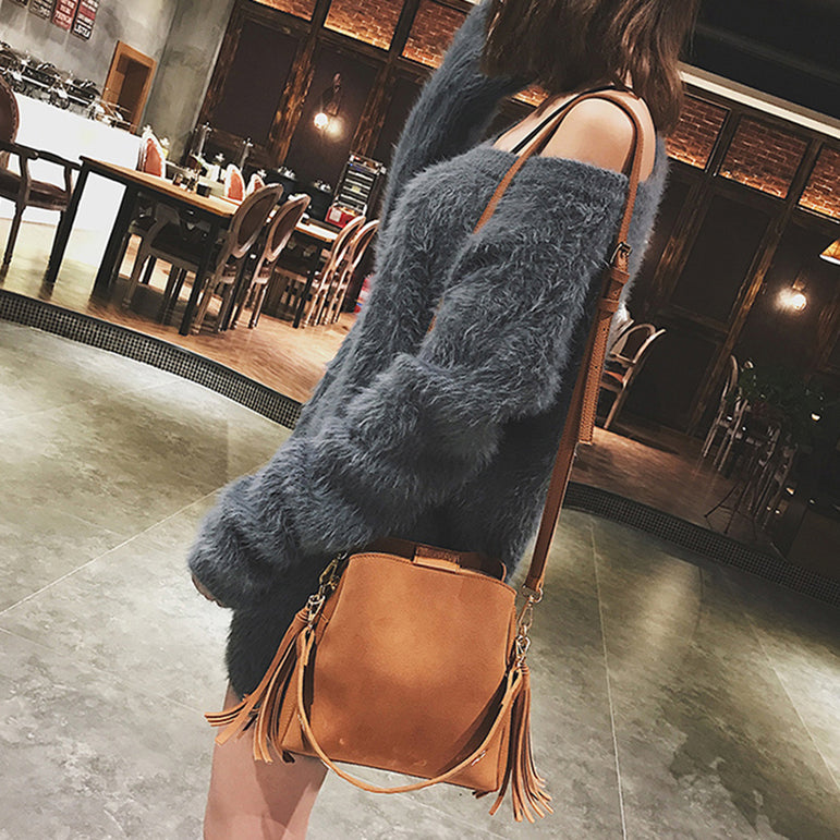 Fashion Scrub Women Bucket Vintage Bag