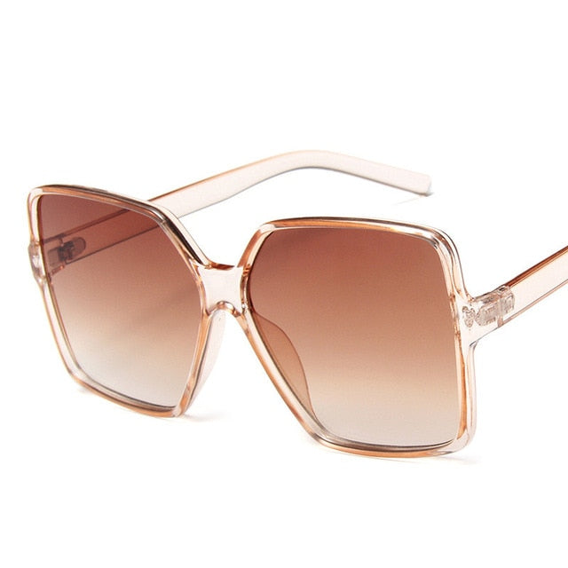 Women Oversize Gradient Plastic Sunglasses