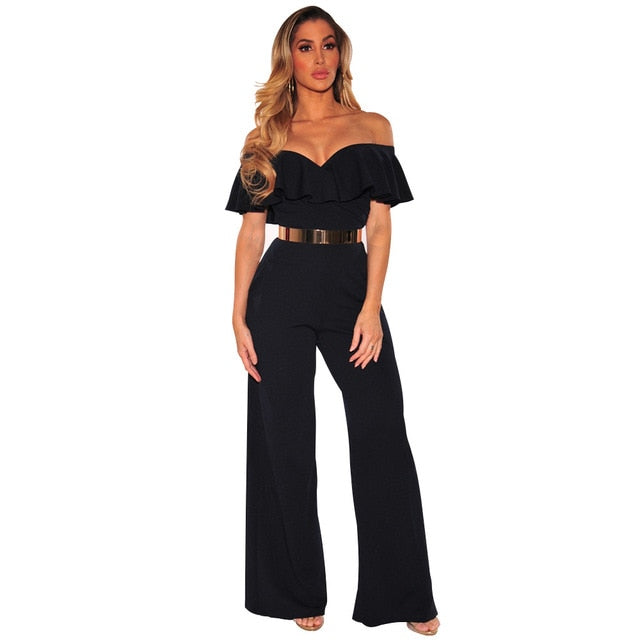 Autumn Women Sexy Backless Hollow Out Jumpsuits