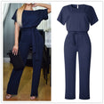 Elegant O Neck Casual Women Bandage Jumpsuits