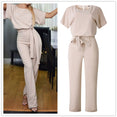 Elegant O Neck Casual Women Bandage Jumpsuits