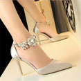 Women luxury High Quality Flower Crystal Pumps